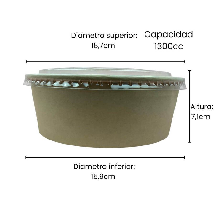 Bowl Ensaladera Kraft Bamboo Sopa 1300ml un