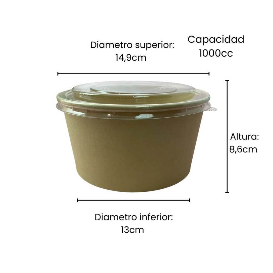 Bowl Ensaladera Kraft Bamboo Sopa 1000ml un