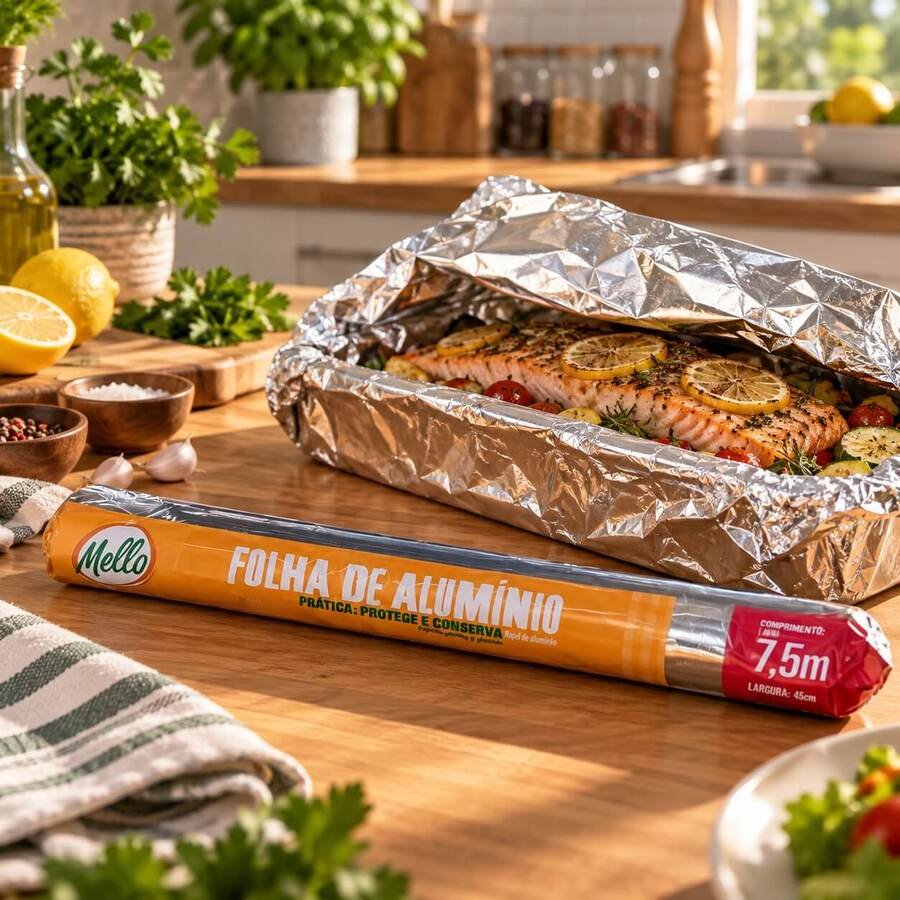 Rollo papel aluminio Mello 45cm x 7.5metros